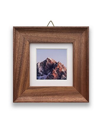 Kwadratowa ramka 10x10 cm z naturalnego drewna orzechowego