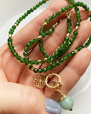 NASZYJNIK DIOPSYD ze skrzydełkami i zawieszką, Anemon Atelier