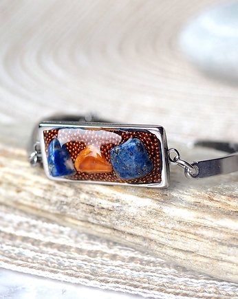 ''CAPRI'' -NOWOCZESNA UNIKATOWA BRANSOLETA  ze stali chirurgicznej, Chodelska Art Studio