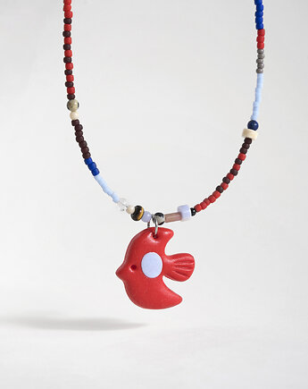Koralikowy naszyjnik z ptakiem
