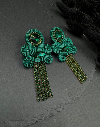 Zielone eleganckie kolczyki sutasz