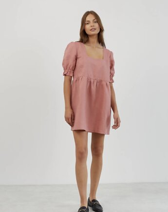 Lniana sukienka damska Babydoll
