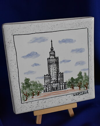Kafel ręcznie malowany Pałac kultury i Nauki Warszawa kolorowy