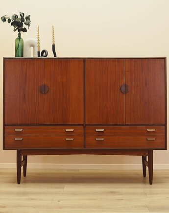 Highboard tekowy, duński design, lata 60, produkcja: Dania