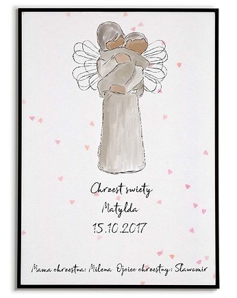 PLAKAT personalizowany metryczka z okazji CHRZTU ŚW. dla dziecka