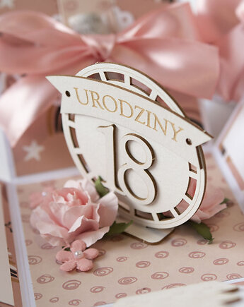 18 urodziny, exploding box, kartka 3d osiemnastka
