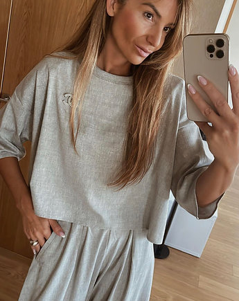 Komplet CROP TOP + GRACES Melange Grey