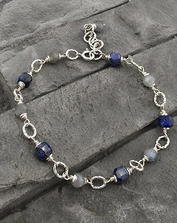 Bransoletka lapis lazuli i labradoryt