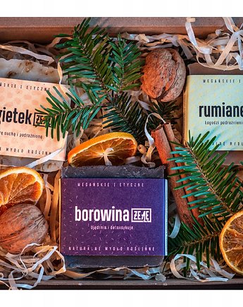 Zestaw prezentowy mydeł naturalnych ŻE ĄĘ. Świąteczny prezent.
