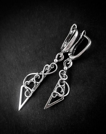 Kolczyki srebrne Asymetryczne trójkąty, Anna Mroczek