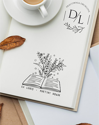 Stempel Ex Libris Exlibris personalizowany książka z Roślinami