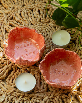Ceramiczny świecznik na tealighty kpl 2 szt handmade