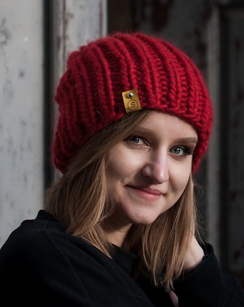 Wełniana czapka zimowa WOOLY czerwona