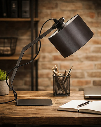 Designerska lampa biurkowa do pracy i nauki HAGA metalowa z abażurem