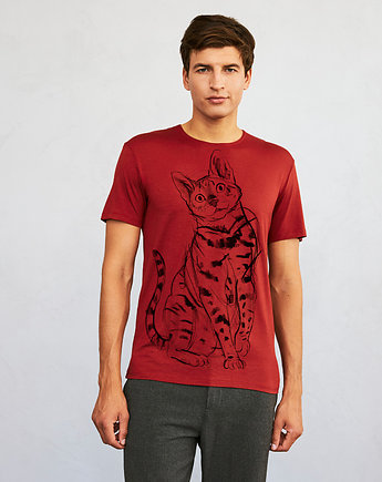 Bengal Cat  Men's T-shirt marsala