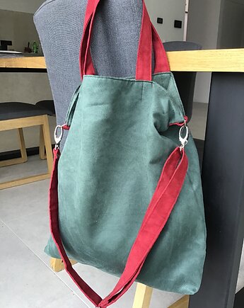 Torba na ramię XL - zieleń, bordo