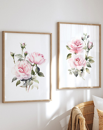 Róże - Zestaw dwóch grafik botanicznych