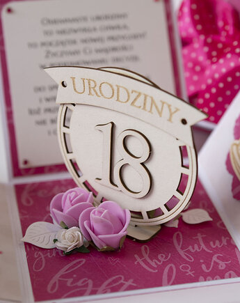 18 urodziny, exploding box, kartka 3d osiemnastka