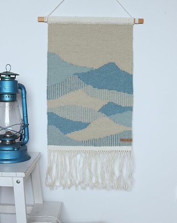 Ręcznie tkany kilim - wełniana makatka - CHMURY