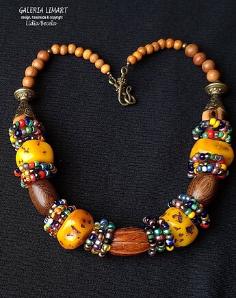Unikatowa kompozycja naszyjnika w stylu etno niezwykły prezent handmade