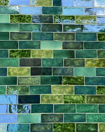 CEG Płytki ceramiczne prostokątne, cegła. Butelkowa mix zieleni - 1,6 m2