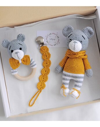 Zestaw prezentowy  - ochra/szary, Lollipop