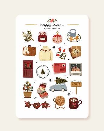 Coming Home For Christmas - arkusz papierowych naklejek A6