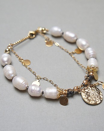 Pearls /white/ perły naturalne vol. 11 /06.05.25w/ - bransoletka, KiKa pracownia