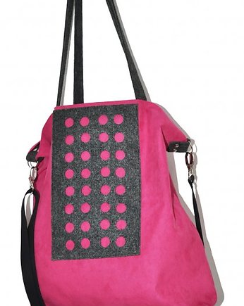 Torba hobo XXL - fuksja, grafit, PRACOWNIA 166