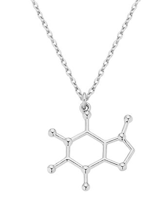 Naszyjnik srebrny z wzorem chemicznym kofeiny