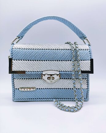 Ana - torebka biało-niebieska (srebrny glitter), K&D