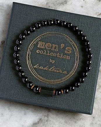 Czarny turmalin - bransoletka męska - OCHRONA, kaktusia