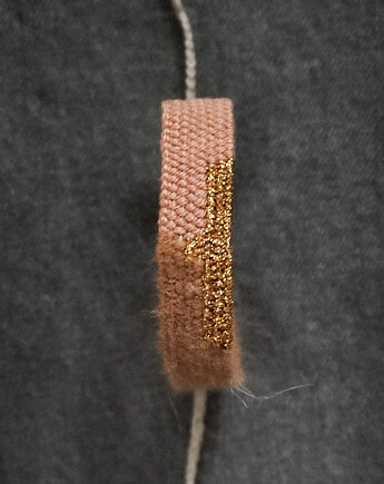 Tkana bransoletka handmade - herbaciany beż, Słońcem Tkane