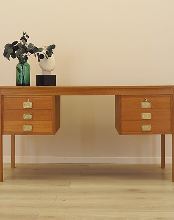 Biurko jesionowe, duński design, lata 70, produkcja: Dania