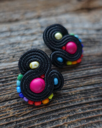Kolorowe Lentinki- kolczyki soutache