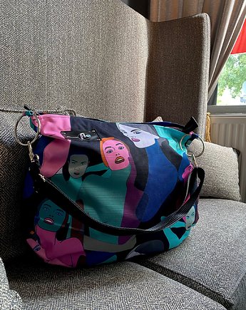 Torebka damska Hobo waterproof- Kolorowe twarze