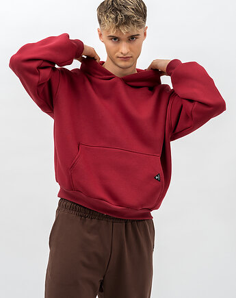 Bluza z kapturem ciepła męska ,,HALIL" bordo