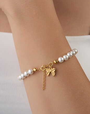 Bransoletka perły srebro 925 pozłacane, Coccola JEWELLERY