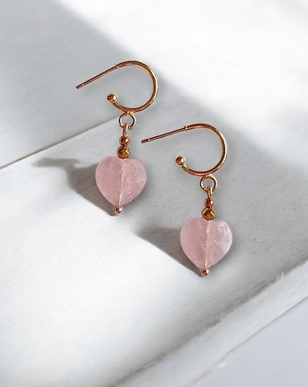 Kolczyki serduszka KWARC TRUSKAWKOWY : wyjątkowy prezent, kaktusia