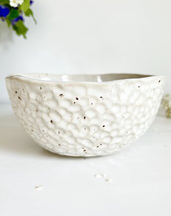 Ceramiczna miska - lniana biel