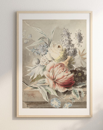 Plakat vintage retro kwiaty FLORAL