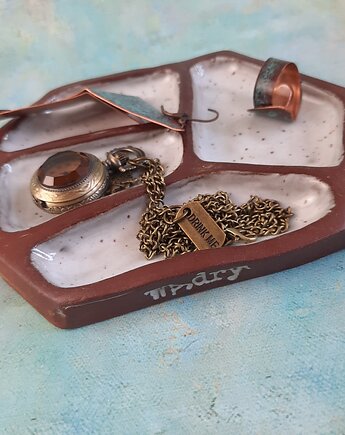 Piękny ceramiczny talerzyk na biżuterię handmade