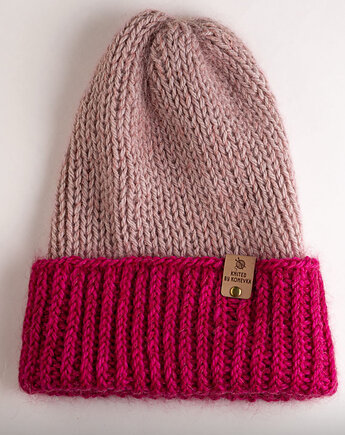 Czapka multicolour Szlachetna wełna Merino , jedwab moher Bardzo miękka