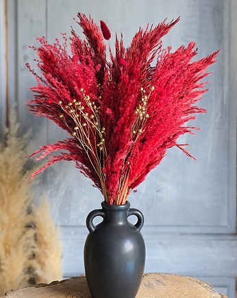 Elegancka boho kompozycja do wazonu - bordowo-złota, BohoSuszki