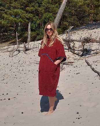 Ponczo plażowe z bawełnianej frotte SCARLETT