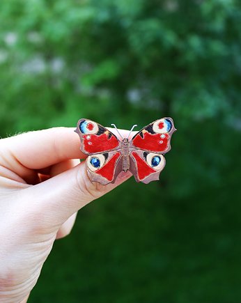 Broszka Motyl Pawie Oczko (Rusałka Pawik)
