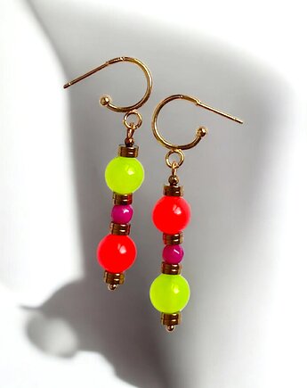 Kolczyki : FLUO summer collection :: asymetryczne, kaktusia