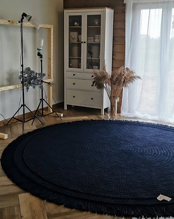 Dywan dziergany pleciony BOHO z frędzlami, e.mi.lenka