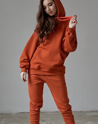 Pomarańczowa bluza bawełniana oversize