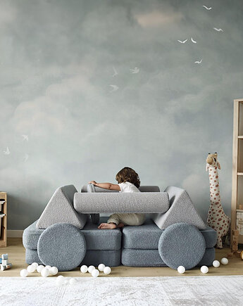 Sofa modułowa dla dzieci Playlo Niebieska - plac zabaw, tor przeszkód, zamek